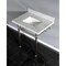 Kingston Brass 30" x 22" Carrara Marble Vanity Top with Brass Console Legs, Carrara Marble/Polished Nickel KVPB3030MBSQ6 - alternate 3